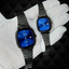 Classic Vintage Quartz Çift Saat - Lacivert Siyah